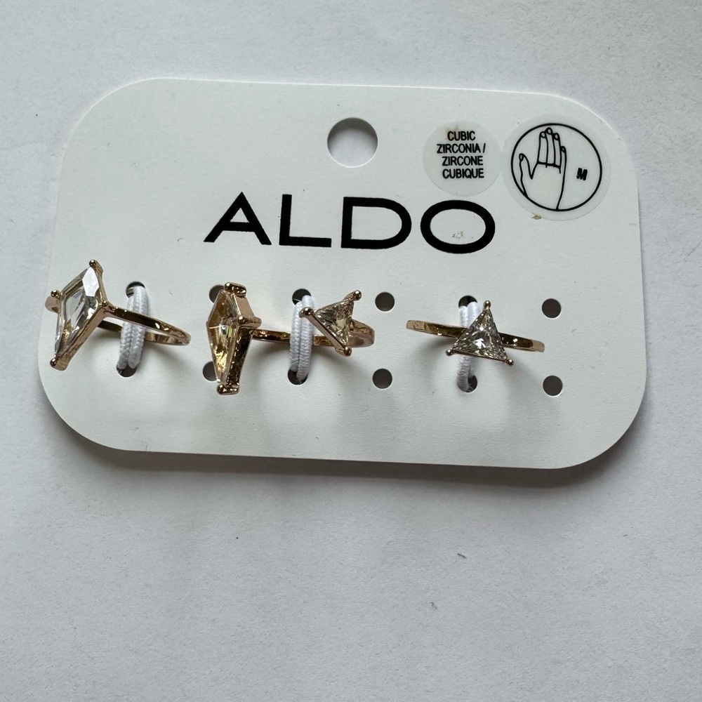 Aldo Gold and Silver Zirconia Ring Set